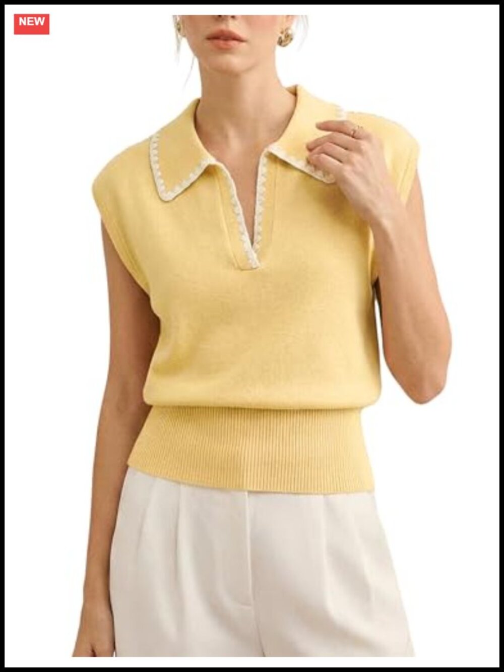 Viscose Nylon Lyocell Sweater Vest V-Neck Cinched Waist Pullover